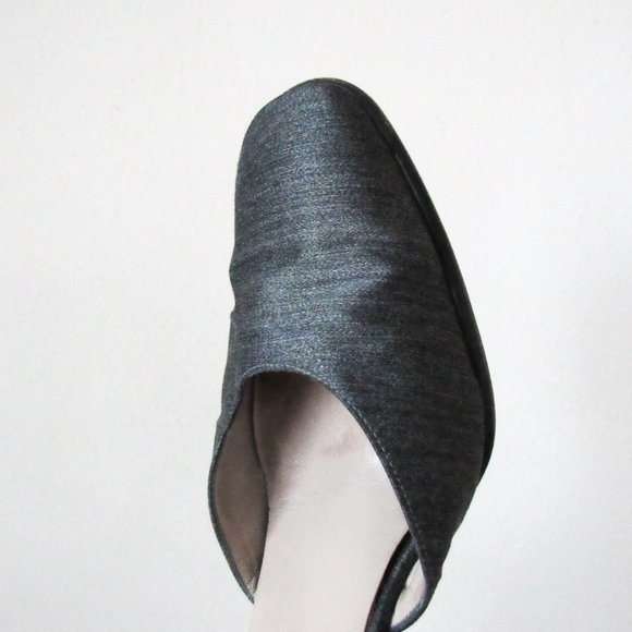 SALVATORE FERRAGAMO Designer Maryjane Heels Block Heel Made in Italy Gray Size 7 - Picture 10 of 15